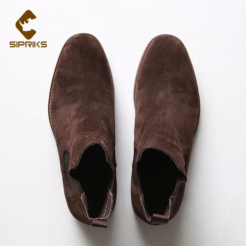 Sipriks Men Shoes Vintage Classic Male Quality Leather Ankle Boots Big Size 44 Autumn Genuine Leather Chelsea Boots Sneakers X11