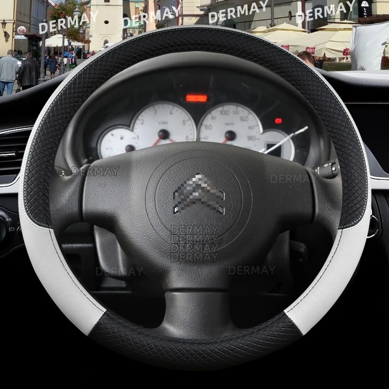 for Citroen C2 9Colors Car Steering Wheel Cover PU Leather Non-slip Auto Accessories