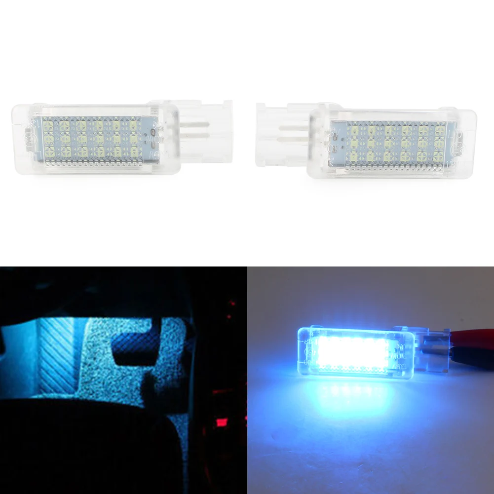 

2pcs Iceblue Car LED Lights Footwell Light Lamp for VW Golf MK5 MK6 Plus Jetta Passat CC EOS for Scirocco For SKODA Superb Fabia