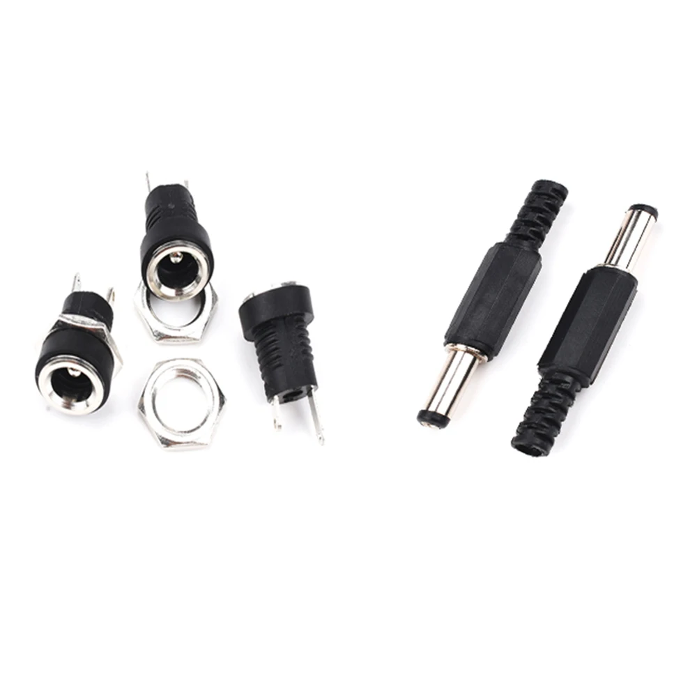 10 TEILE/LOS DC022B DC005 DC Power Stecker 2,1x5,5 2,5x5,5 Buchse Stecker Buchse + Stecker Jack buchse Adapter DC-022B DC-005