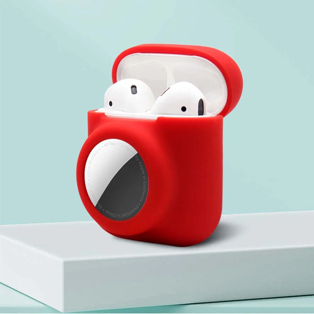 2 w 1 pokrowiec na airpods 1 2 pokrowiec na airtag miękki silikonowy uchwyt na kolor airpod