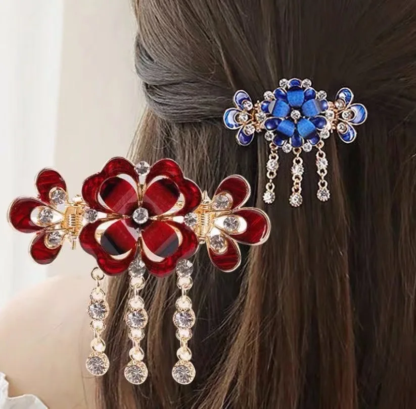 Muylinda Rhinestone Butterfly Insect Crab Hair Claw Women's Colorful Flower Hairpin Crab Claw For Girls Party Accessories Alloy