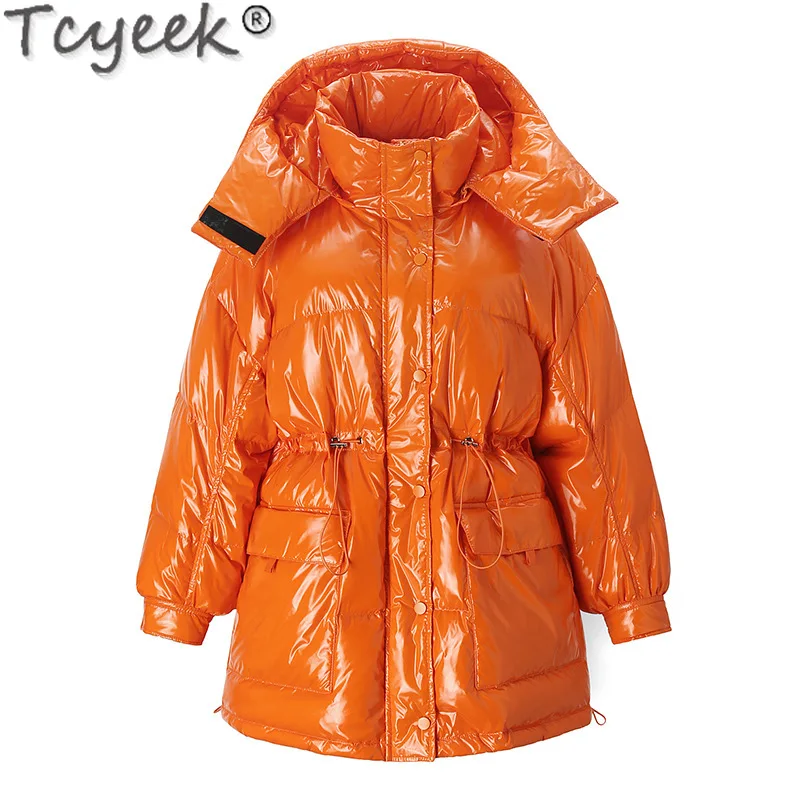 Jacket Winter 2021 Female Autumn White Duck Down Jackets Coats Woman Glossy No Wash Parkas Women\'s Clothing Casaco TN160