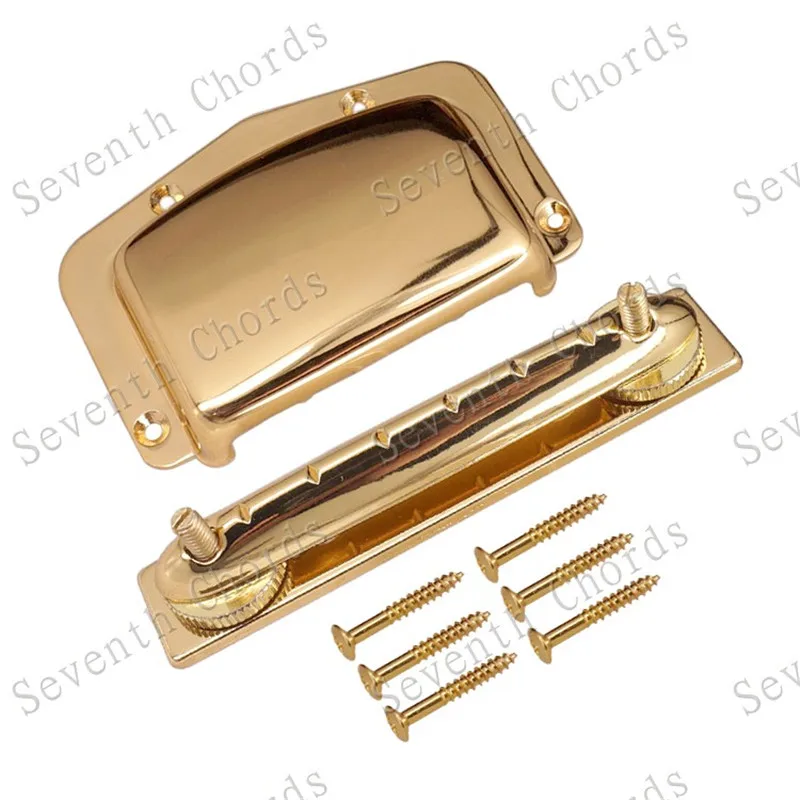 Ein Set mit 6 Saitensätteln, verstellbarer, feststehender Gitarrenbrücke und Abdeckung in Chrom, Schwarz oder Gold – zur Auswahl, Gitarrenzubehörteile. – Detail 2