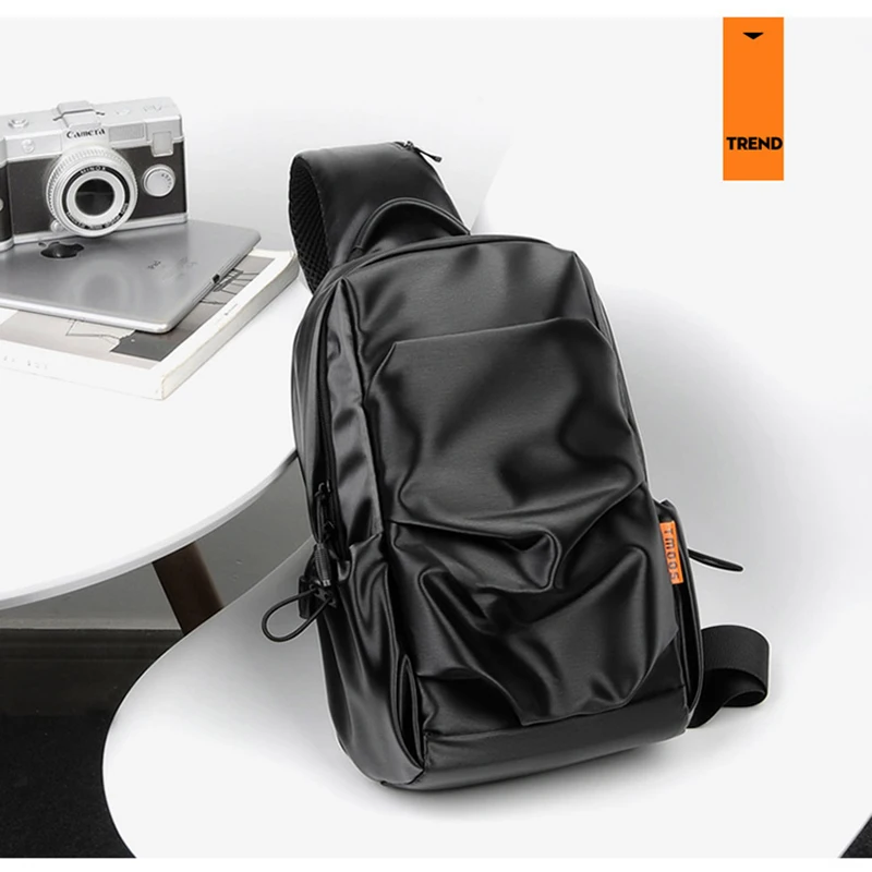 New Multifunction Chest bag Shoulder Messenger Bag with Headphone Hole Waterproof Oxford Travel Retro Zipper Crossbody  Bag