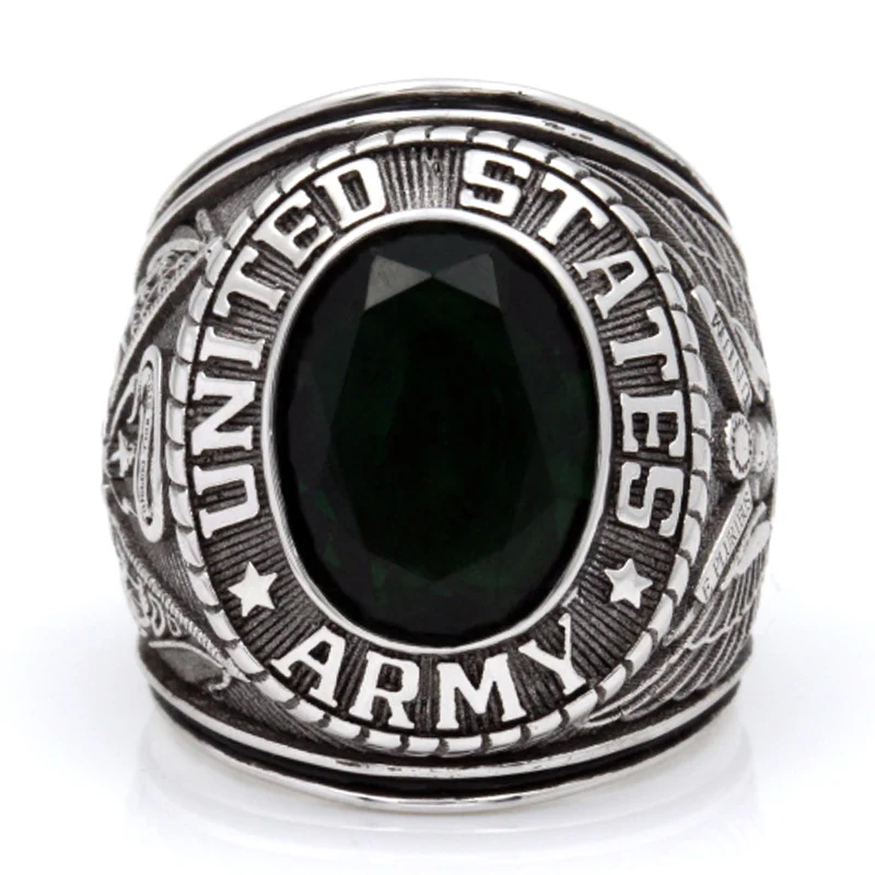 Imagem -04 - Exército Militar Soldado Veterano Gemas Superb Stone Sterling Silver Ring