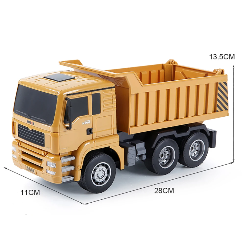 HUINA 1:18 RC Truck Dumper Tractor 6 channels Model Engineering Cars Excavator 2.4G Radio Controlled Car Toys For Boys Kids Gift