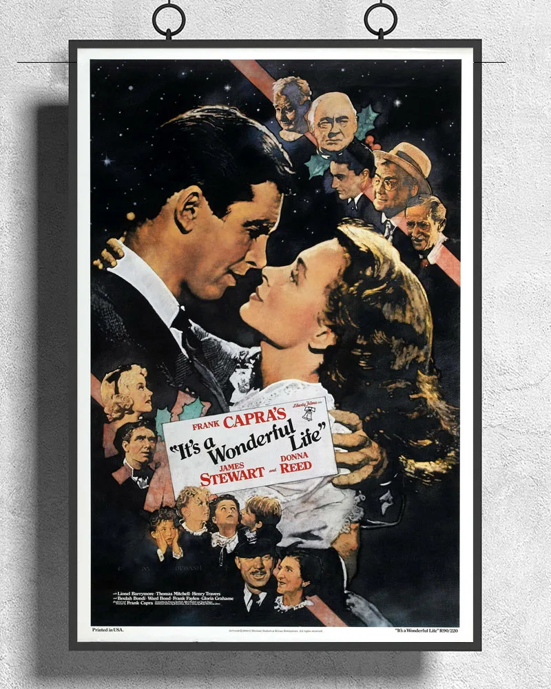 

L328 It Is A WONDERFUL LIFE Movie 1942 Christmas 01 Silk Fabric Poster Art Decor Indoor Painting Gift