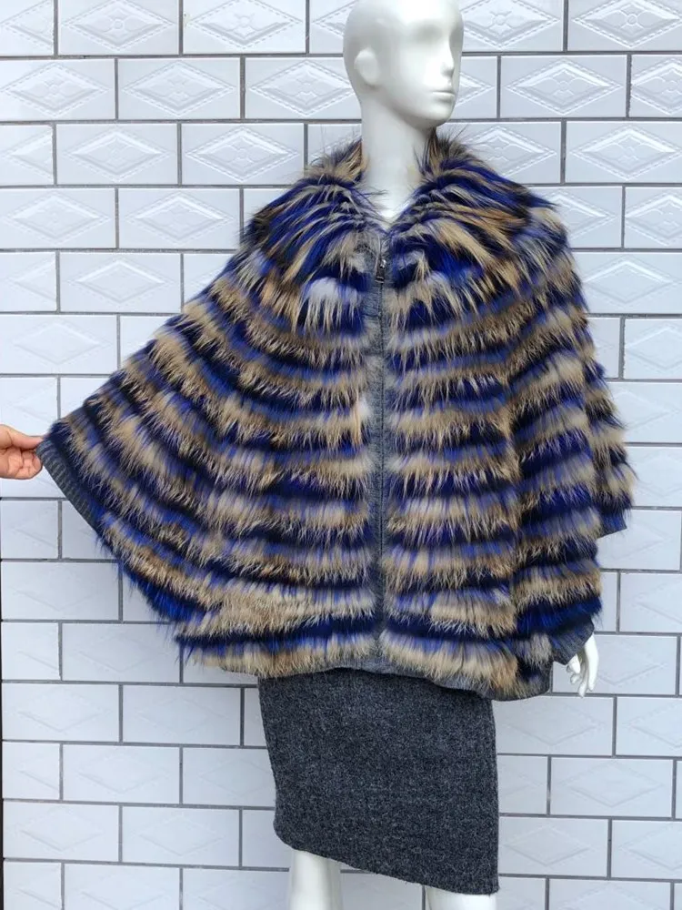 

2025Rex Rabbit Fur Fox Fur Coats Women Silver Fox Natural Fur Coats Autumn Knitted Long Genuine Fur Jackets Vest Ladies Fashion