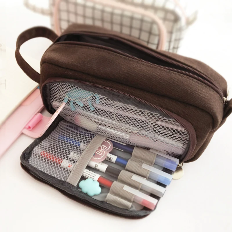 JIANWU 1Pc Solid simplicity Large capacity pencil bag Cute student High capacity pencil case kawaii Storage bag School supplies image 5