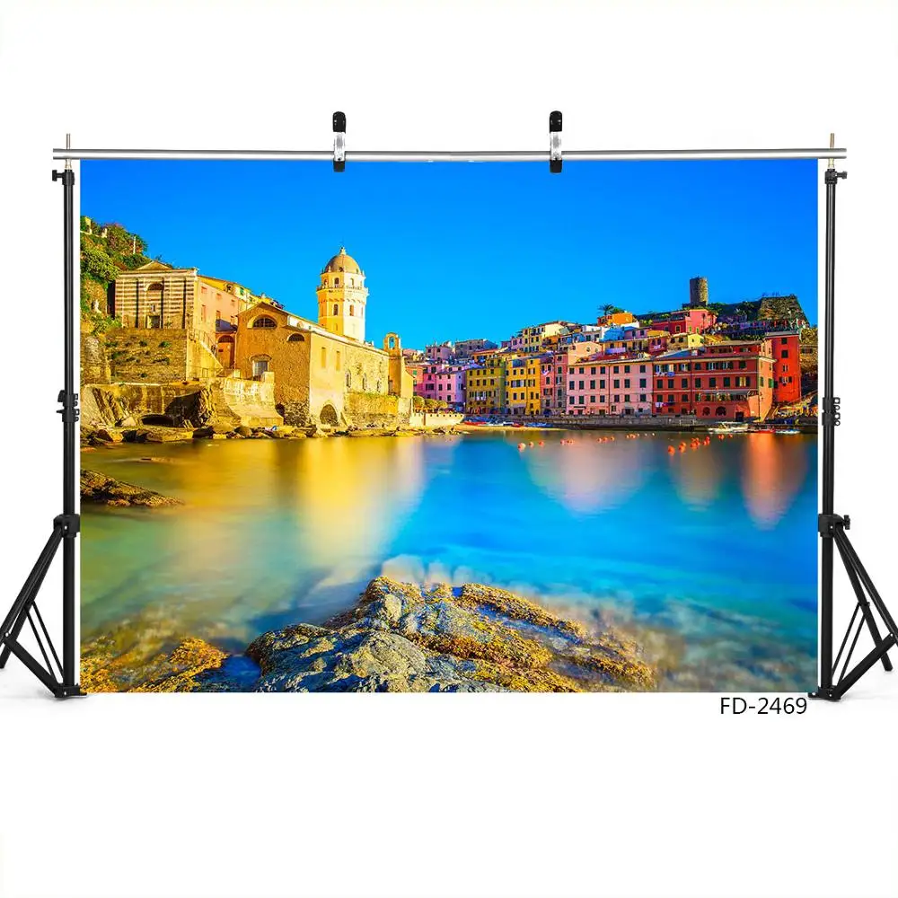 خلفية للتصوير الفوتوغرافي في Vintage Castle View ، المناظر البحرية ، السماء ، للأطفال الصغار ، استوديو الصور