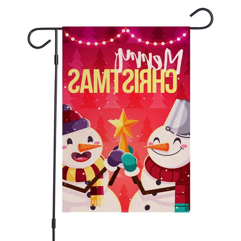 Dhl Shipping Merry Christmas Garden Double Sided Home Decorative Xmas House Yard Flags Santa Snowman Decor New Year Outdoor Flag