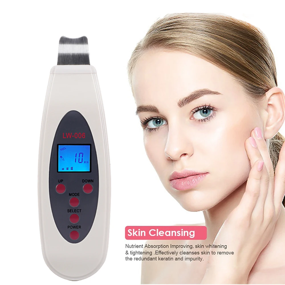 LED Display Ultrasonic Skin Scrubber Deep Clean Machine Peeling Shovel Facial Pore Cleaner Face Skin Lift Machine Mesotherapy