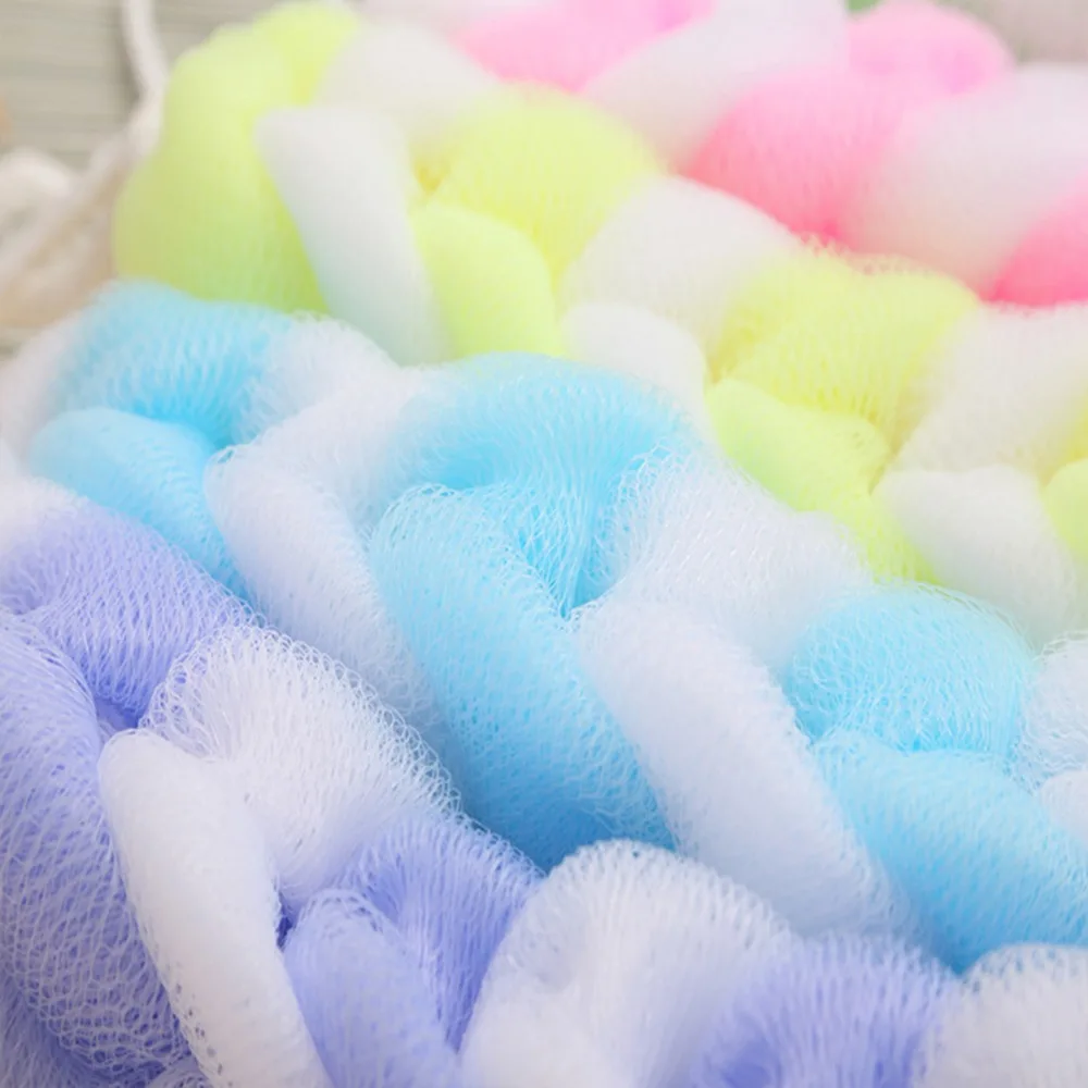 Soft Back Strap Bath Scrubber Rich bubbles Body Brush Shower Bars Mesh Puff Exfoliating Massage Bath Ball Flower