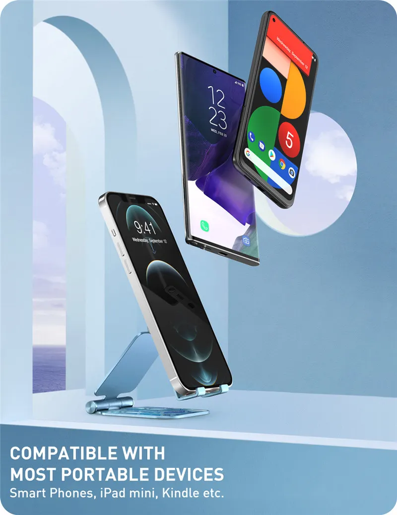 Adjustable Cell Phone Stand Holder I-Blason Phone Dock Multi Angle Compatible with Smart Phone For iPhone For Android Smartphone
