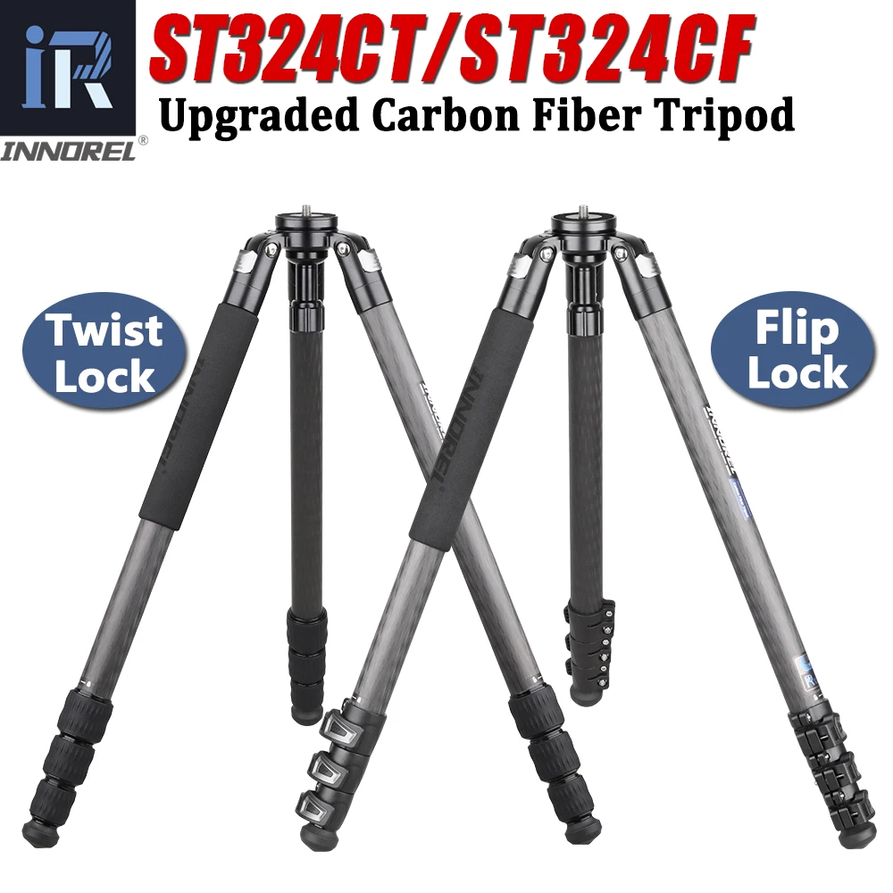 ST324CT/CF Professional 10 Layers Carbon Fiber Tripod for DSLR Camera Video Camcorder Birdwatching Heavy Duty Stand Bowl Adapter