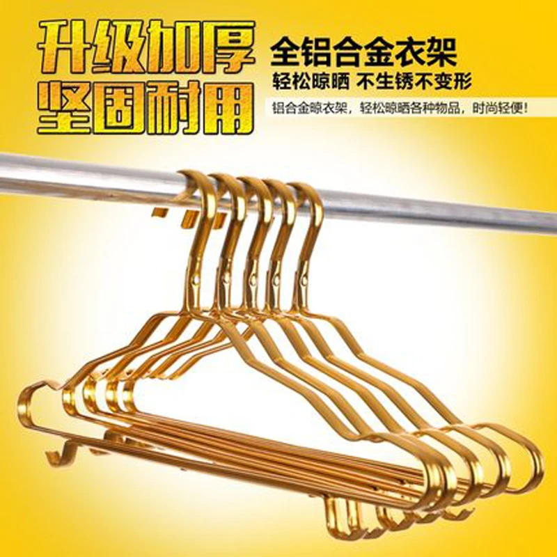 

10 Pcs/Lot 42cm Space Aluminium Alloy Adult Clothes Hangers Stainless Non-Slip Household Drying Rack Traceless