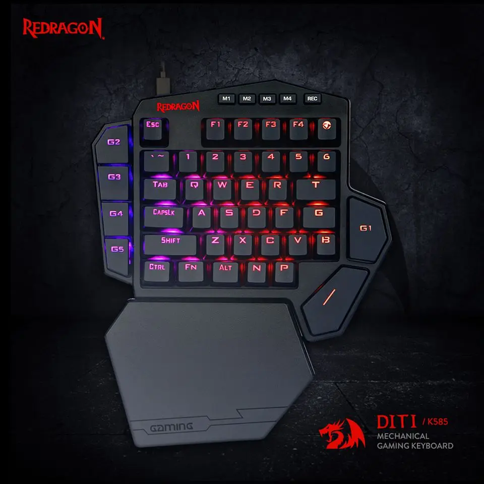 Redragon K585 tastiera da gioco RGB a una mano e Mouse M607RGB combinato con convertitore GA200 per Xbox One, PS4, Switch, PS3 e PC