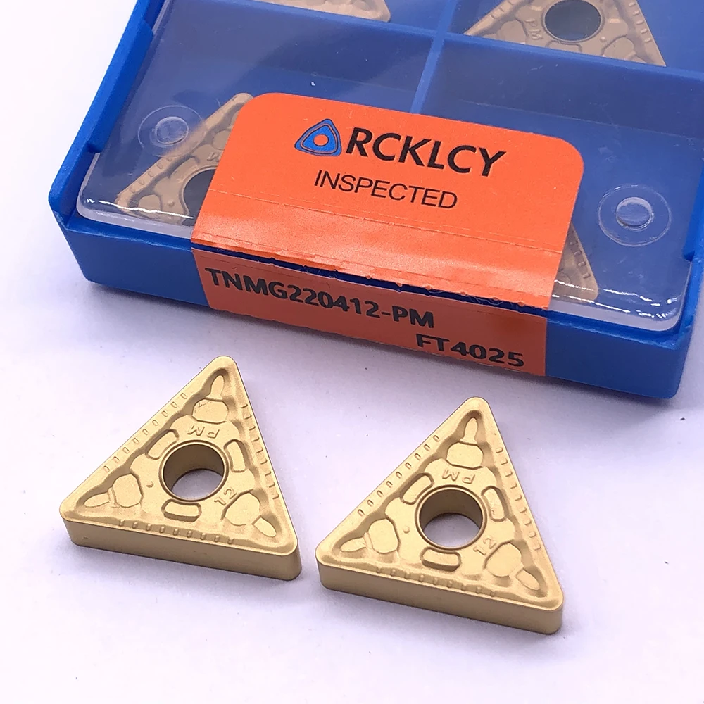 10pcs RCKLCY TNMG220412 PM FT4025 arbide Inserts High Quality Lathe Blade CNC Turning Cutter Plate Tool Machining steel