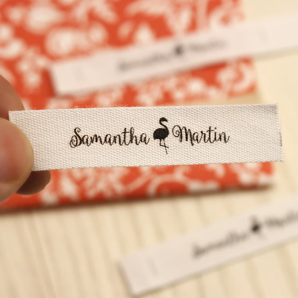 

Handmade Cotton Label with Logo or Text, Sewing Accessories, Tags for Knitted Things, Custom,Personalizada, Gift Tags, 12x60mm