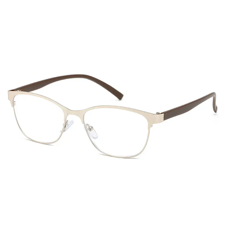 Neue Ankunft Mode Anti-Blue Ray Lesebrille Vollrand Metall Rahmen Brillen mit Feder Scharniere Männer und Frauen stil