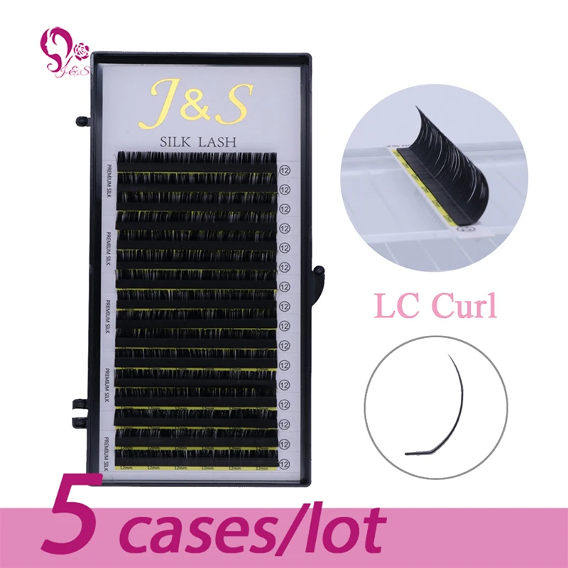 J&S new arrival 5trays eyelash extension LC 16rows false dramatical lash makeup tool 0.05 0.07 0.10mm volume handmade eyelash