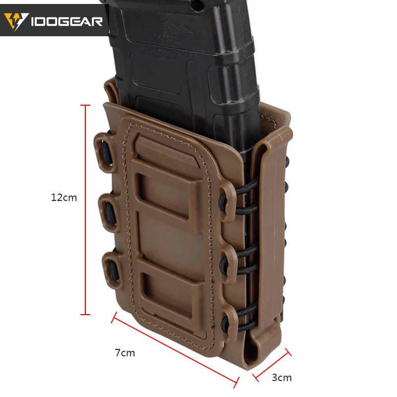 IDOGEAR 5.56mm 7.62mm Fast Mag Pouch Tactical Magazine Pouches Molle Belt Fast Attach Carrier Soft Shell  Mag Carrier