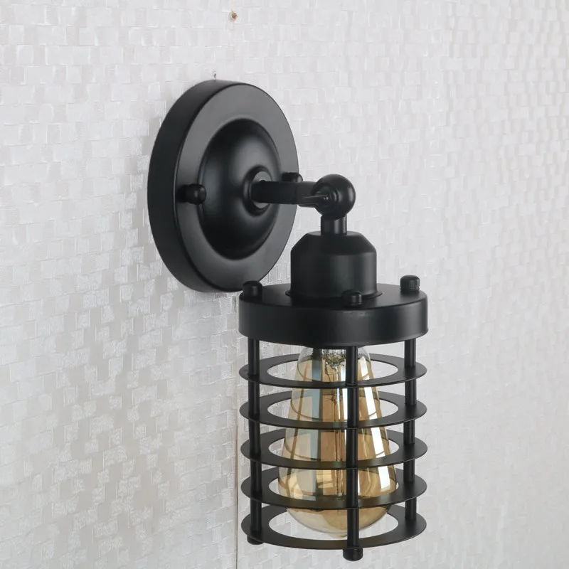 Vintage Black Industrial Wall Lamp Retro Loft LED Wall Light Lamparas De Pared Stair Bathroom Iron Wall Sconce Abajur Luminaria