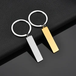 Personalized Customized Engraving Piercing Key Chain Ring Stainless Steel Lucky Charm Logo Name Engraved Car Pet Key Chain Gifts