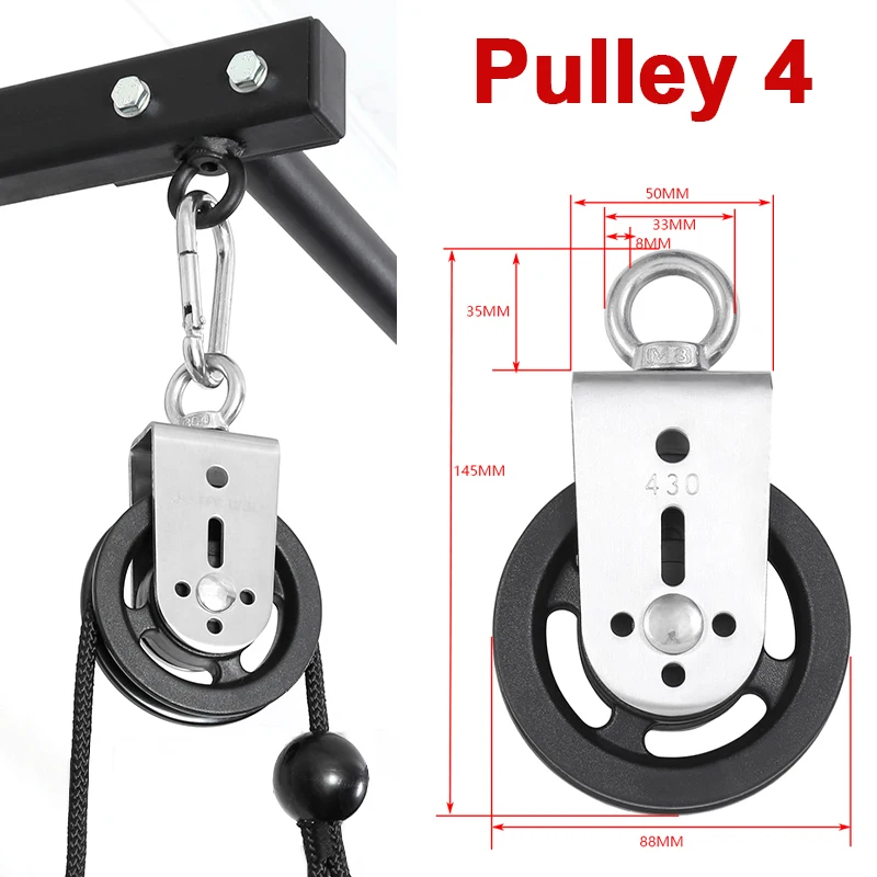 DIY Fitness Cable Rowing Machine Pulley System Accessories For Home Gym Lat Pull Down Training Silent Bearing Wheel Equipments