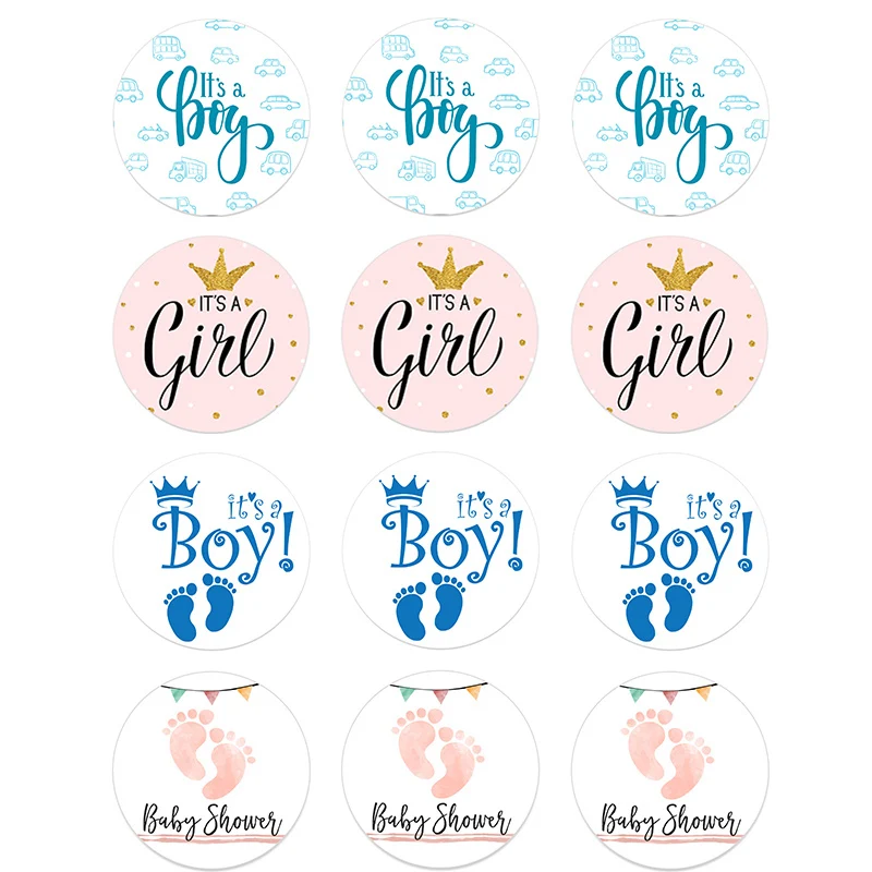 24/48pcs Baby Shower Self-adhesive Stickers Boy or Girl Vote Stickers for Gender Reveal Party Creative Decoration Home Supplies
