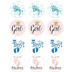 24/48pcs Baby Shower Self-adhesive Stickers Boy or Girl Vote Stickers for Gender Reveal Party Creative Decoration Home Supplies