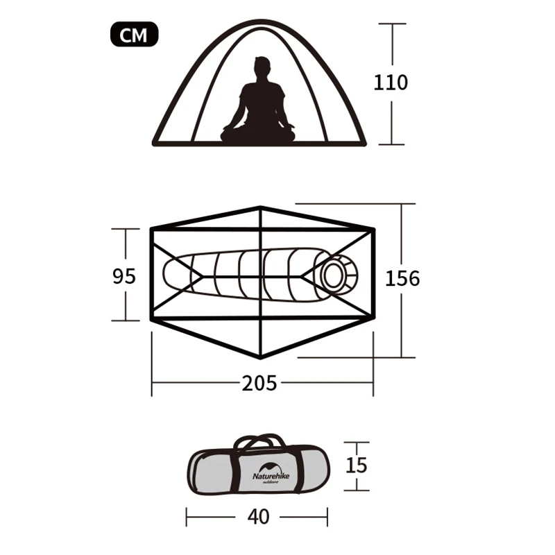 Naturehike Tent Ultralight 1 Person Cycling Tents Portable Backpacking Tent 20D Nylon Waterproof Tent Camping Tent Hiking Tent