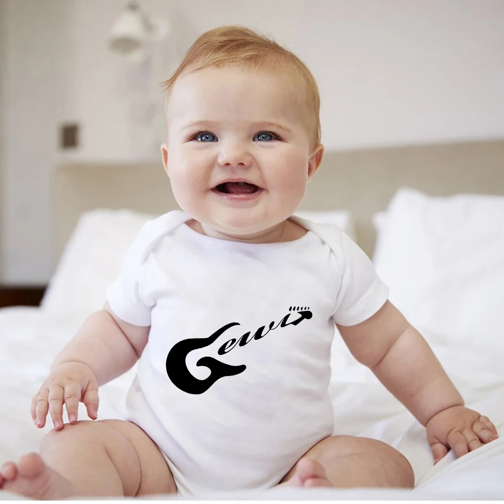 Minimalism Infant Outfits Baby Rock Bodysuit for Boys Guitar Print Newborn Clothes Summer Short Sleeve Baby Boy Body Wholesale