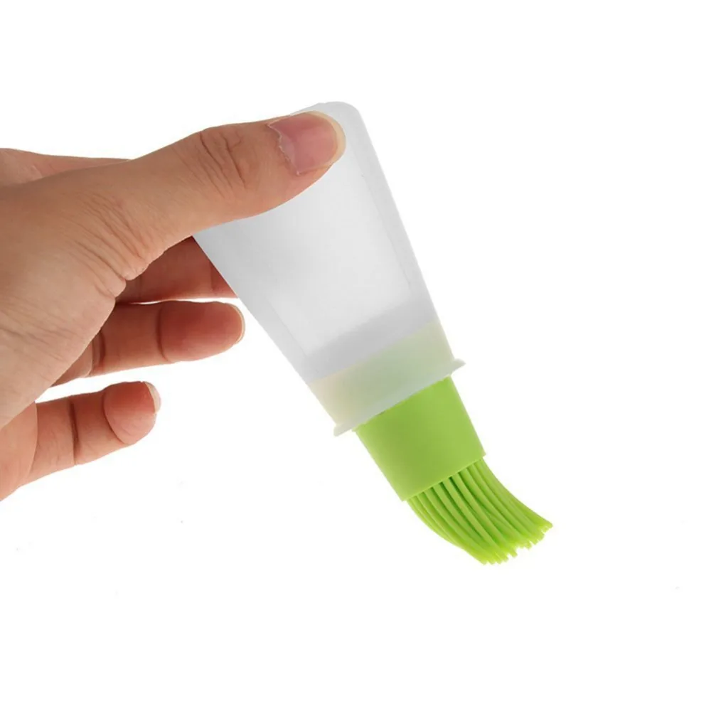 1 Pcs Portable Silicone Oil Bottle with Brush Grill Oil Brushes Liquid Oil Pastry Kitchen Baking BBQ Tool Kitchen Tools for BBQ
