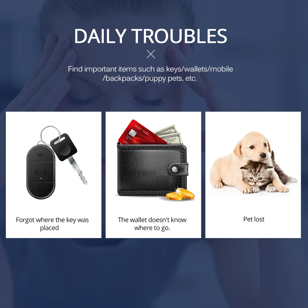 Anti-lost Alarm Smart Pets GPS Tracker Tag Wireless Bluetooth Tracker Child Bags Wallet Phone Key Finder Locator Anti Lost Alarm