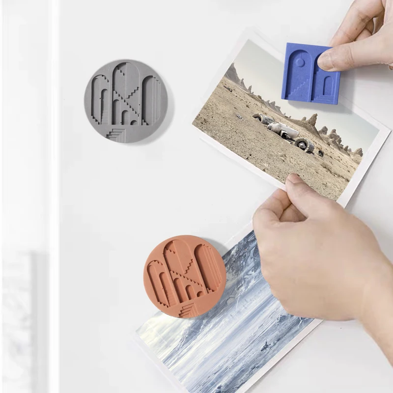 DIY Silicone Concrete Mold Handmade Fridge Magnet Resin Mould Home Wall Decoration Tool