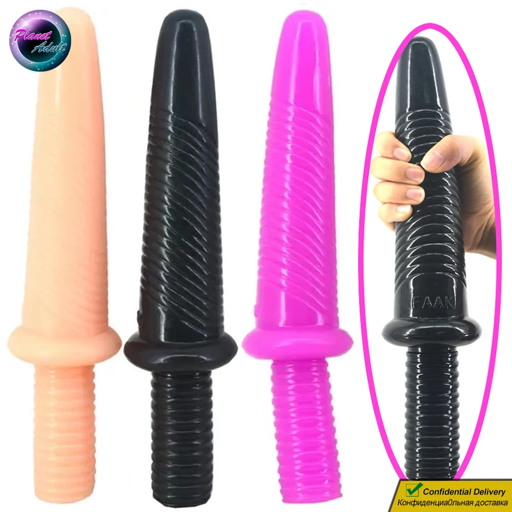 31mm Screw Sword PVC Anal Plug Dildo Women Masturbator Handle-Bar Soft Vagina Anus Prostate Orgasm Sex Toys for Lesbian Gay Men