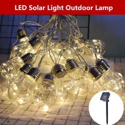 G50 Bulb Copper Wire Lamp String Solar Led Light Wedding Decoration Eid Decor Ramadan Outdoor Fairy Garden Holiday Christma Part