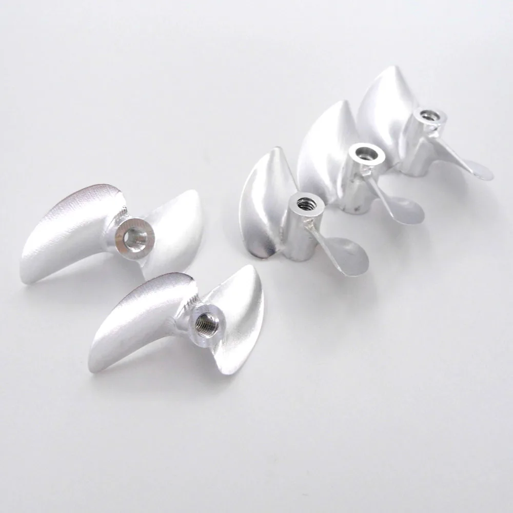 1PC M4 Thread 2 blades Metal Aluminum Propeller Prop 30mm-45mm 35mm 38mm  42mm for RC Racing Boat Speedboat Mono Cat Hydroplane