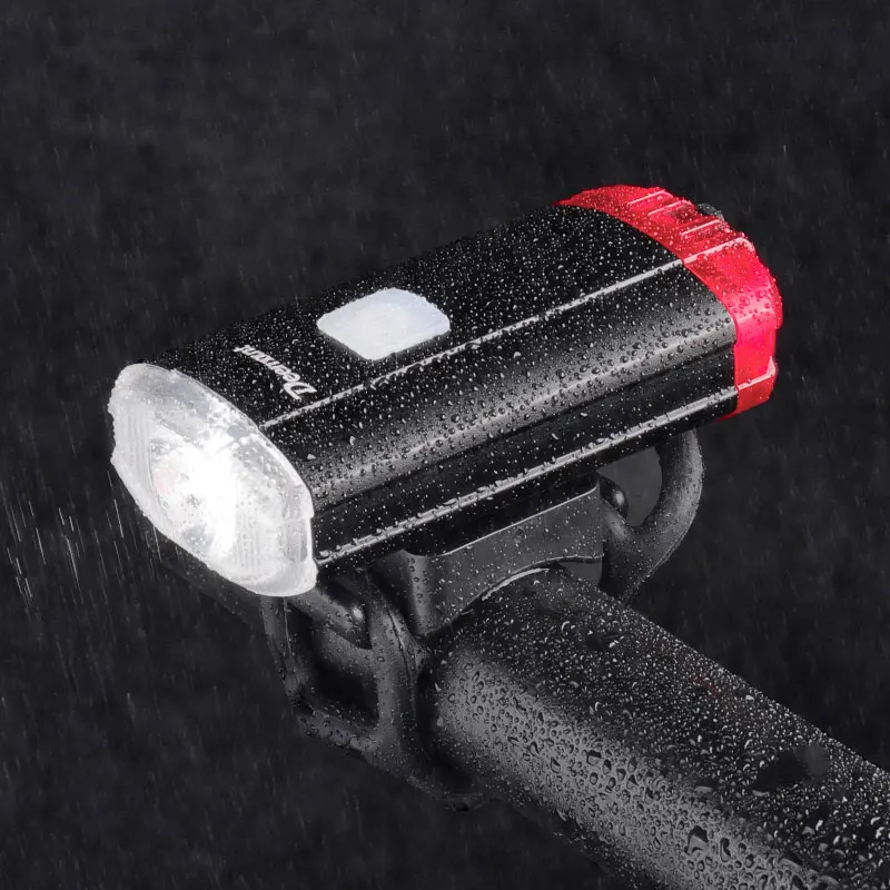 Deemount Headlight Rear Light 2 in 1 Cycling Front Lighting Rear Visual Warning 15 Light Modes USB Charge Helmet Handlebar Mount