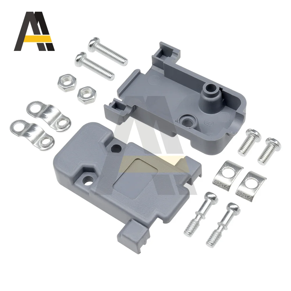 Caixa de plástico do conector DB de 9 pinos, tampa contra poeira, adaptador, DB9, DB15, 5pcs por lote