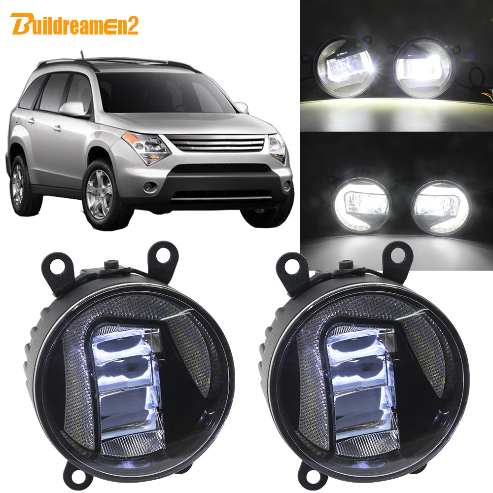 

Buildreamen2 For Suzuki XL7 XL-7 2007 2008 2009 Car 2 In 1 LED Projector Fog Light + Daytime Running Lamp White H11 Socket 12V