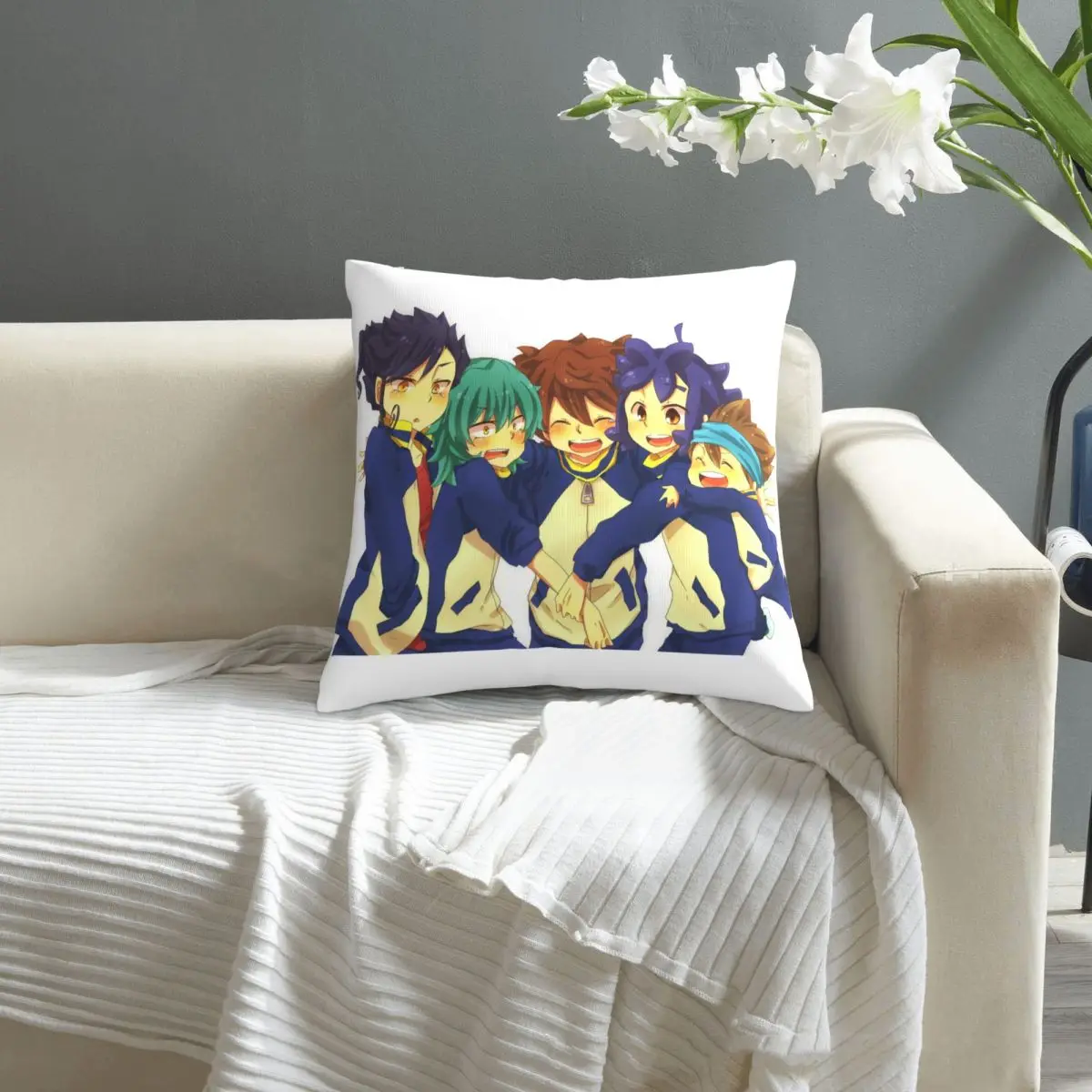 

Inazuma Eleven pattern print Cushion Cover Decorative Pillowcase Chair Seat Square Car Pillow Cover Home Living Textile