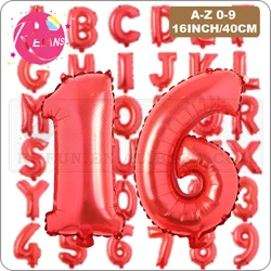 16 inch Red Letter A-Z number 0-9 Alphabet Foil Balloons Birthday Party Wedding Decoration banner Event & Party Supplies ballon