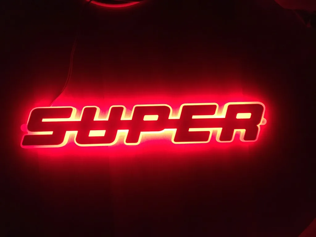 

Universal LED Emblem Text ( SUPER ) 24V / RED