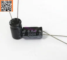 200pcs/lot T35 250v  6.8UF aluminum electrolytic capacitor size 8*16 6.8UF250v 20%