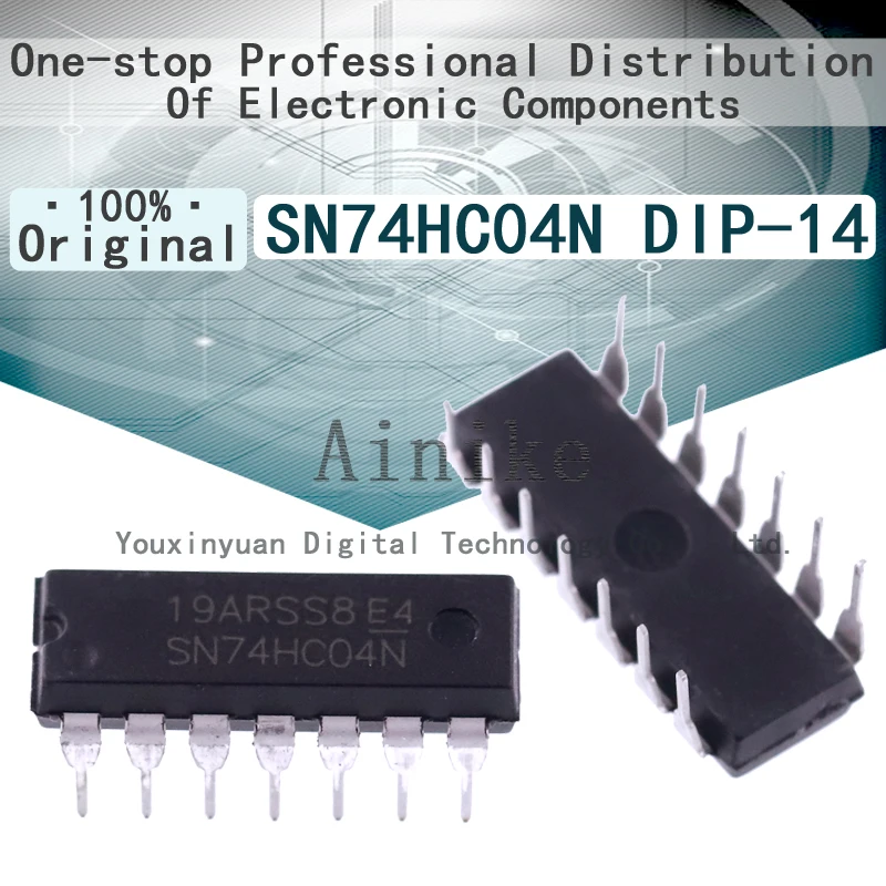 10/Pcs New Original 74HC04 74HC04N SN74HC04N DIP-14 Logic - six - way reverse IC chip