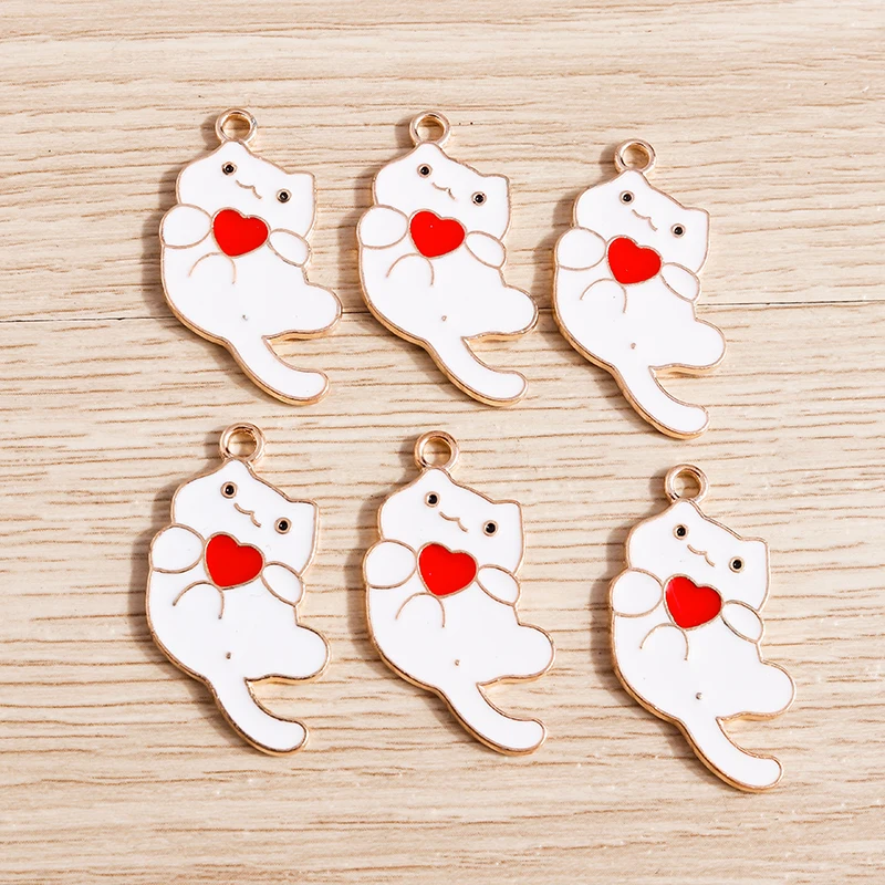 10 teile/los Cartoon Tier Katze Emaille Charms für Schmuck Machen Nette Tropfen Ohrringe Anhänger Halsketten DIY Schlüsselbund Handwerk Liefert – Detail 33