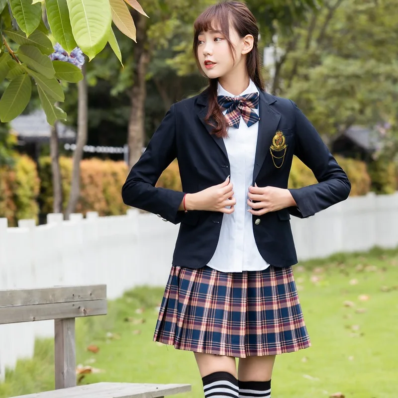 2024 Autumn And Winter JK Uniforms Sets British College Style Students Long-sleeved School Uniforms Japan And South Korea 3-PCs